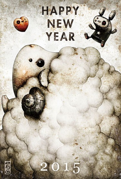 2014 New Year Greetingcard Artwork – Sheep - shichigoro-shingo