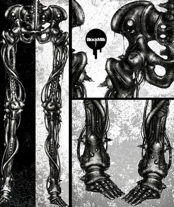 BlackMilk × shichigoro – Mechanical Bones Leggings - アートワーク